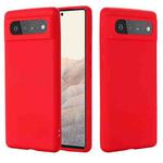 For Google Pixel 6 Pure Color Liquid Silicone Shockproof Full Coverage Case(Red)