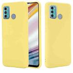 For Motorola Moto G60 Solid Color Liquid Silicone Dropproof Full Coverage Protective Case(Yellow)