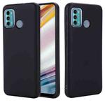 For Motorola Moto G60 Solid Color Liquid Silicone Dropproof Full Coverage Protective Case(Black)