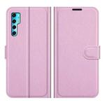 For TCL 20 Pro 5G Litchi Texture Horizontal Flip Protective Case with Holder & Card Slots & Wallet(Pink)