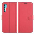 For TCL 20 Pro 5G Litchi Texture Horizontal Flip Protective Case with Holder & Card Slots & Wallet(Red)