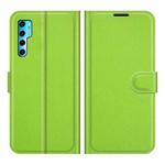 For TCL 20 Pro 5G Litchi Texture Horizontal Flip Protective Case with Holder & Card Slots & Wallet(Green)