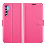 For TCL 20 Pro 5G Litchi Texture Horizontal Flip Protective Case with Holder & Card Slots & Wallet(Rose Red)