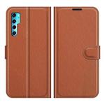 For TCL 20 Pro 5G Litchi Texture Horizontal Flip Protective Case with Holder & Card Slots & Wallet(Brown)