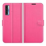 For TCL 20S / 20 5G / 20L Litchi Texture Horizontal Flip Protective Case with Holder & Card Slots & Wallet(Rose Red)