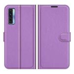 For TCL 20S / 20 5G / 20L Litchi Texture Horizontal Flip Protective Case with Holder & Card Slots & Wallet(Purple)