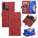 For TCL 20 SE Dual-side Magnetic Buckle Horizontal Flip Leather Case with Holder & Card Slots & Wallet(Red)