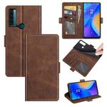 For TCL 20 SE Dual-side Magnetic Buckle Horizontal Flip Leather Case with Holder & Card Slots & Wallet(Brown)