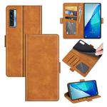 For TCL 20S / 20 5G / 20L Dual-side Magnetic Buckle Horizontal Flip Leather Case with Holder & Card Slots & Wallet(Yellow)