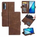 For TCL 20S / 20 5G / 20L Dual-side Magnetic Buckle Horizontal Flip Leather Case with Holder & Card Slots & Wallet(Brown)
