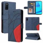 For OPPO A52 / A72 / A92 Dual-color Splicing Horizontal Flip PU Leather Case with Holder & Card Slots & Wallet(Blue)