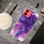 For iPhone 13 mini Abstract Marble Pattern TPU Protective Case (Abstract Purple)