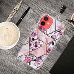 For iPhone 13 Abstract Marble Pattern TPU Protective Case(Rhombus Rose)