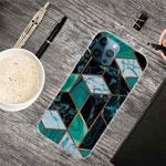 For iPhone 13 Pro Abstract Marble Pattern TPU Protective Case (Rhombus Dark Green)