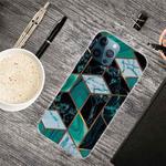 For iPhone 13 Pro Max Abstract Marble Pattern TPU Protective Case (Rhombus Dark Green)