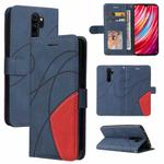 For Xiaomi Redmi Note 8 Pro Dual-color Splicing Horizontal Flip PU Leather Case with Holder & Card Slots & Wallet(Blue)