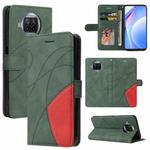 For Xiaomi Mi 10T Lite 5G Dual-color Splicing Horizontal Flip PU Leather Case with Holder & Card Slots & Wallet(Green)