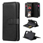 For Samsung Galaxy A22 5G Multifunctional Magnetic Copper Buckle Horizontal Flip Solid Color Leather Case with 10 Card Slots & Wallet & Holder & Photo Frame(Black)