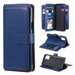 For LG K42 Multifunctional Magnetic Copper Buckle Horizontal Flip Solid Color Leather Case with 10 Card Slots & Wallet & Holder & Photo Frame(Dark Blue)