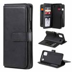 For LG K92 Multifunctional Magnetic Copper Buckle Horizontal Flip Solid Color Leather Case with 10 Card Slots & Wallet & Holder & Photo Frame(Black)