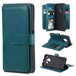 For Huawei Y9a Multifunctional Magnetic Copper Buckle Horizontal Flip Solid Color Leather Case with 10 Card Slots & Wallet & Holder & Photo Frame(Dark Green)