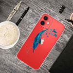 For iPhone 13 mini Painted Pattern High Transparent TPU Protective Case (Feather)