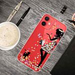 For iPhone 13 mini Painted Pattern High Transparent TPU Protective Case (Girl)