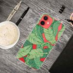 For iPhone 13 mini Painted Pattern High Transparent TPU Protective Case (Banana Leaf)