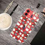 For iPhone 13 Painted Pattern High Transparent TPU Protective Case(Mini Cat)