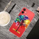 For iPhone 13 Painted Pattern High Transparent TPU Protective Case(Oil Painting Tree)