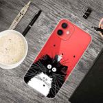 For iPhone 13 mini Painted Pattern High Transparent TPU Protective Case (Black and White Rat)