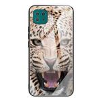 For Samsung Galaxy A22 5G Colorful Painted Glass Shockproof Protective Case(Leopard)