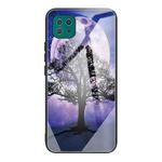 For Samsung Galaxy A22 5G Colorful Painted Glass Shockproof Protective Case(Tree)