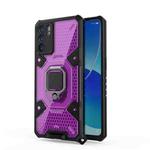 For OPPO Reno6 Space PC + TPU Ring Holder Protective Case(Purple)
