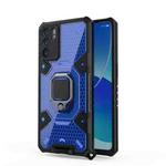 For OPPO Reno6 Space PC + TPU Ring Holder Protective Case(Blue)