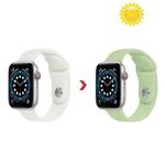 Discoloration in Sun Silicone Watch Band For Apple Watch Ultra 49mm / Series 8&7 45mm / SE 2&6&SE&5&4 44mm / 3&2&1 42mm(Transparent Change Mint Green)