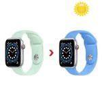 Discoloration in Sun Silicone Watch Band For Apple Watch Series 8&7 41mm / SE 2&6&SE&5&4 40mm / 3&2&1 38mm(Mint Green Change Sky Blue)
