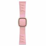 Modern Style Silicone Watch Band For Apple Watch Series 8&7 41mm / SE 2&6&SE&5&4 40mm / 3&2&1 38mm, Style:Rose Gold Buckle(Light Pink)