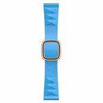 Modern Style Silicone Watch Band For Apple Watch Series 8&7 41mm / SE 2&6&SE&5&4 40mm / 3&2&1 38mm, Style:Rose Gold Buckle(Lake Blue)