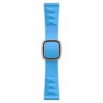 Modern Style Silicone Watch Band For Apple Watch Series 8&7 41mm / SE 2&6&SE&5&4 40mm / 3&2&1 38mm, Style:Silver Buckle(Lake Blue)