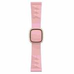 Modern Style Silicone Watch Band For Apple Watch Ultra 49mm / Series 8&7 45mm / SE 2&6&SE&5&4 44mm / 3&2&1 42mm, Style:Rose Gold Buckle(Light Pink)