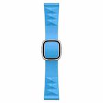 Modern Style Silicone Watch Band For Apple Watch Ultra 49mm&Watch Ultra 2 49mm / Series 9&8&7 45mm / SE 3&SE 2&6&SE&5&4 44mm / 3&2&1 42mm, Style:Silver Buckle(Lake Blue)