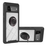For Google Pixel 6 Starry Sky Solid Color Series Shockproof PC + TPU Protective Case with Ring Holder & Magnetic Function(Black)