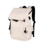 SJ02 13-15.6 inch Universal Large-capacity Laptop Backpack with USB Charging Port(Apricot)