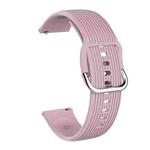 20mm Vertical Texture Silicone Watch Band(Light Purple)