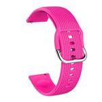 20mm Vertical Texture Silicone Watch Band(Rose Red)