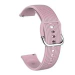 22mm Vertical Texture Silicone Watch Band(Light Purple)