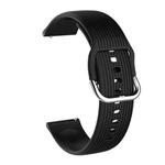 22mm Vertical Texture Silicone Watch Band(Black)