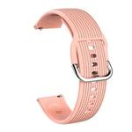 22mm Vertical Texture Silicone Watch Band(Pink)