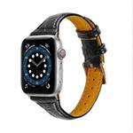 Crocodile Texture Leather Watch Band For Apple Watch Series 8&7 41mm / SE 2&6&SE&5&4 40mm / 3&2&1 38mm(Black)